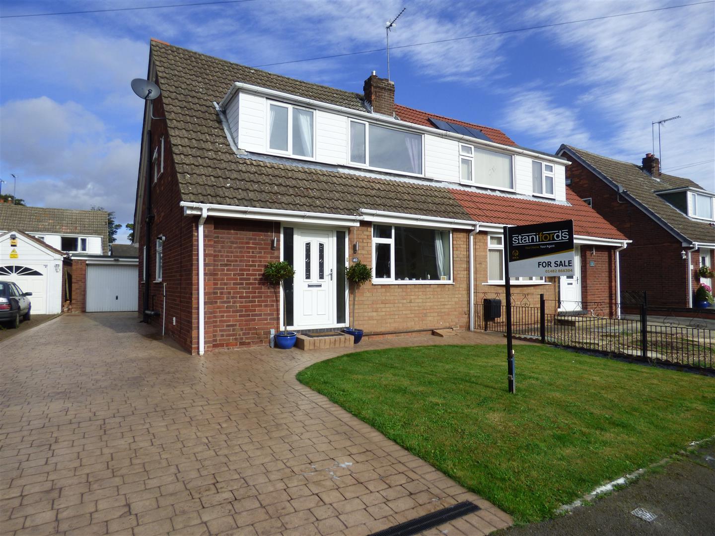 Bungalow dormer semi detached 40 Canada Drive, Cherry Burton, Beverley, East Yorkshire, HU17 7RH